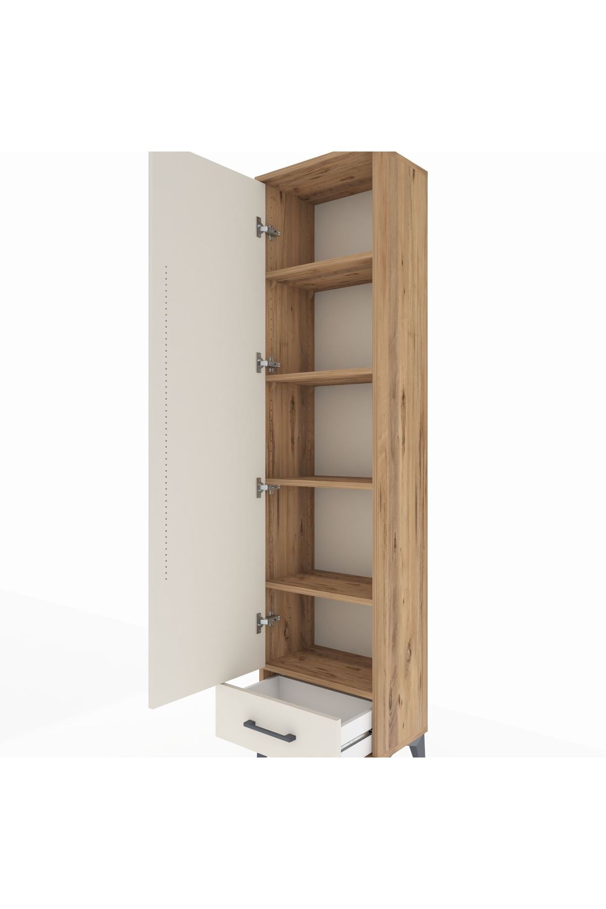 Arges Dolap 5 Raflı Tek Çekmeceli Tek Kapaklı 44x30x182 - S22M008V7A