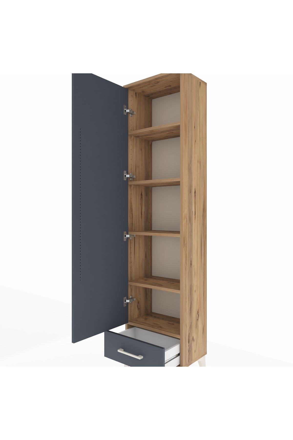 Arges Dolap 5 Raflı Tek Çekmeceli Tek Kapaklı 44x30x182 - S22M008V8A