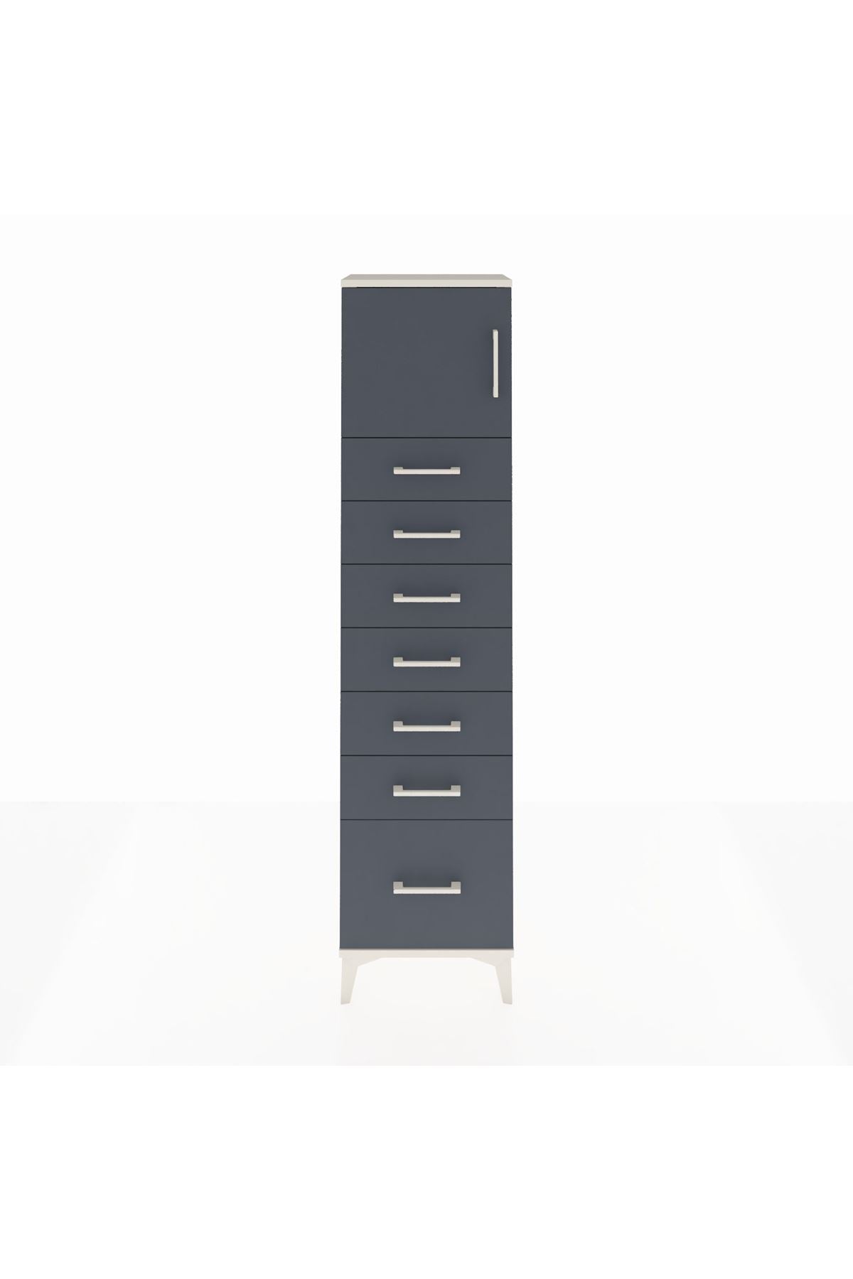 Arges Dolap Tek Raflı 7 Çekmeceli Tek Kapaklı 44x30x182 - S22M010V2A