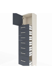 Arges Dolap Tek Raflı 7 Çekmeceli Tek Kapaklı 44x30x182 - S22M010V2A