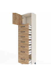 Arges Dolap Tek Raflı 7 Çekmeceli Tek Kapaklı 44x30x182 - S22M010V3A