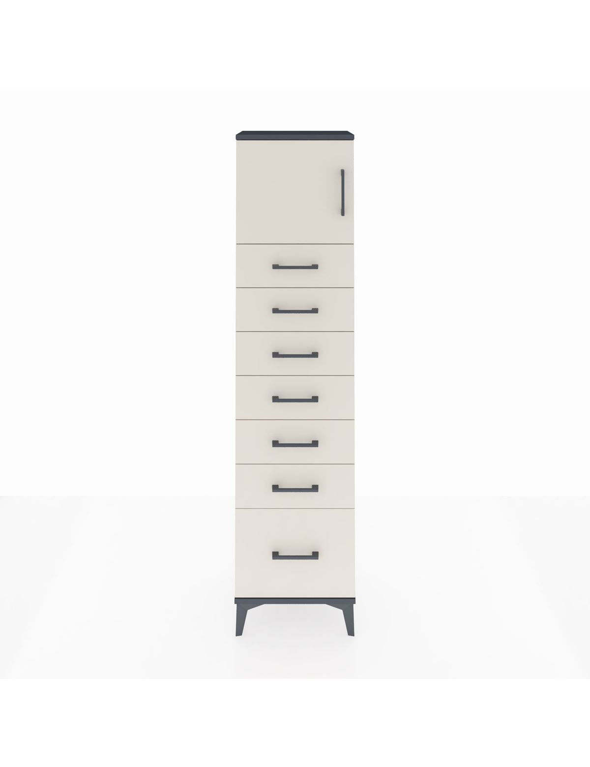Arges Dolap Tek Raflı 7 Çekmeceli Tek Kapaklı 44x30x182 - S22M010V4A