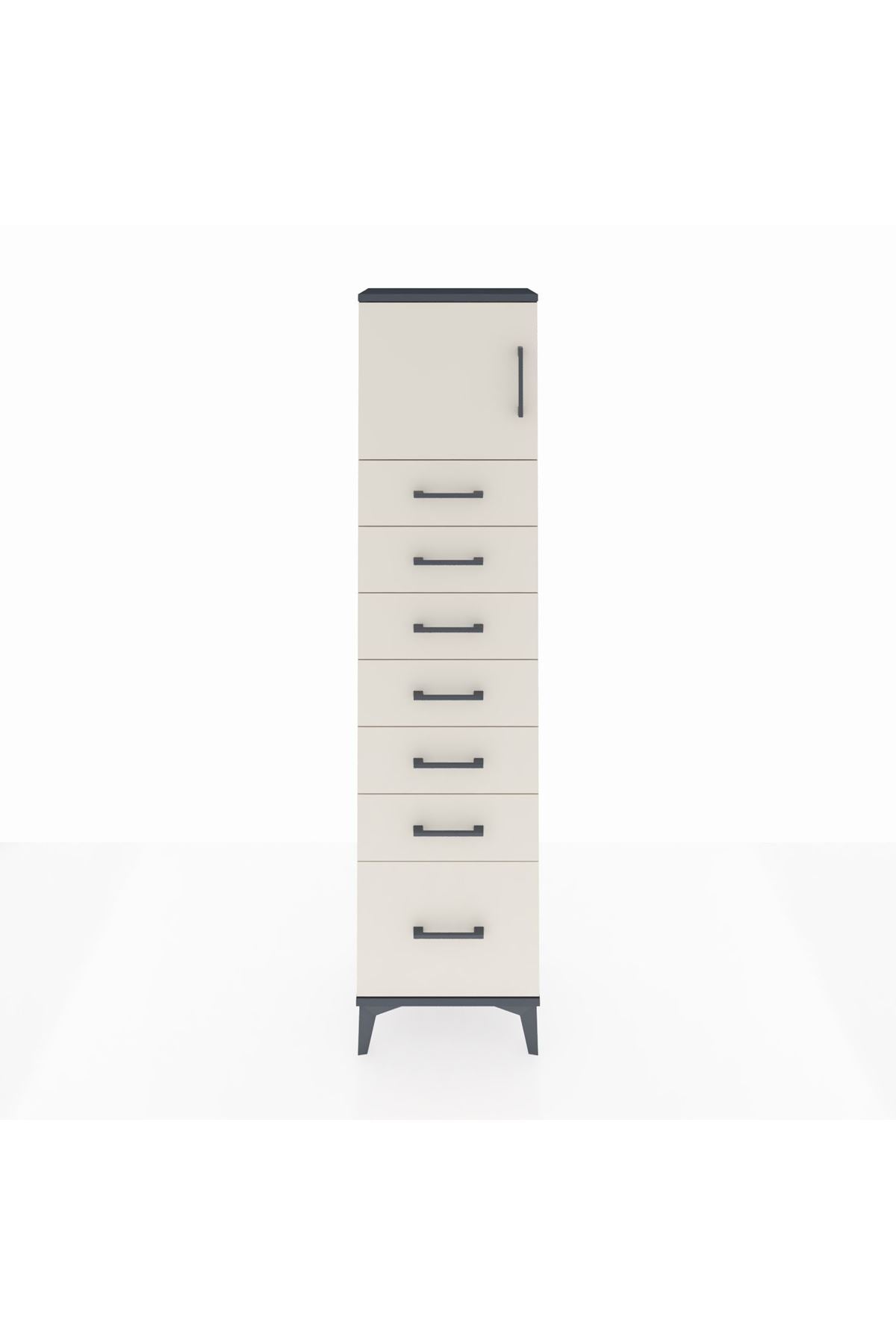 Arges Dolap Tek Raflı 7 Çekmeceli Tek Kapaklı 44x30x182 - S22M010V4A
