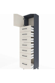 Arges Dolap Tek Raflı 7 Çekmeceli Tek Kapaklı 44x30x182 - S22M010V4A