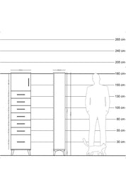 Arges Dolap Tek Raflı 7 Çekmeceli Tek Kapaklı 44x30x182 - S22M010V6A