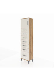 Arges Dolap Tek Raflı 7 Çekmeceli Tek Kapaklı 44x30x182 - S22M010V7A