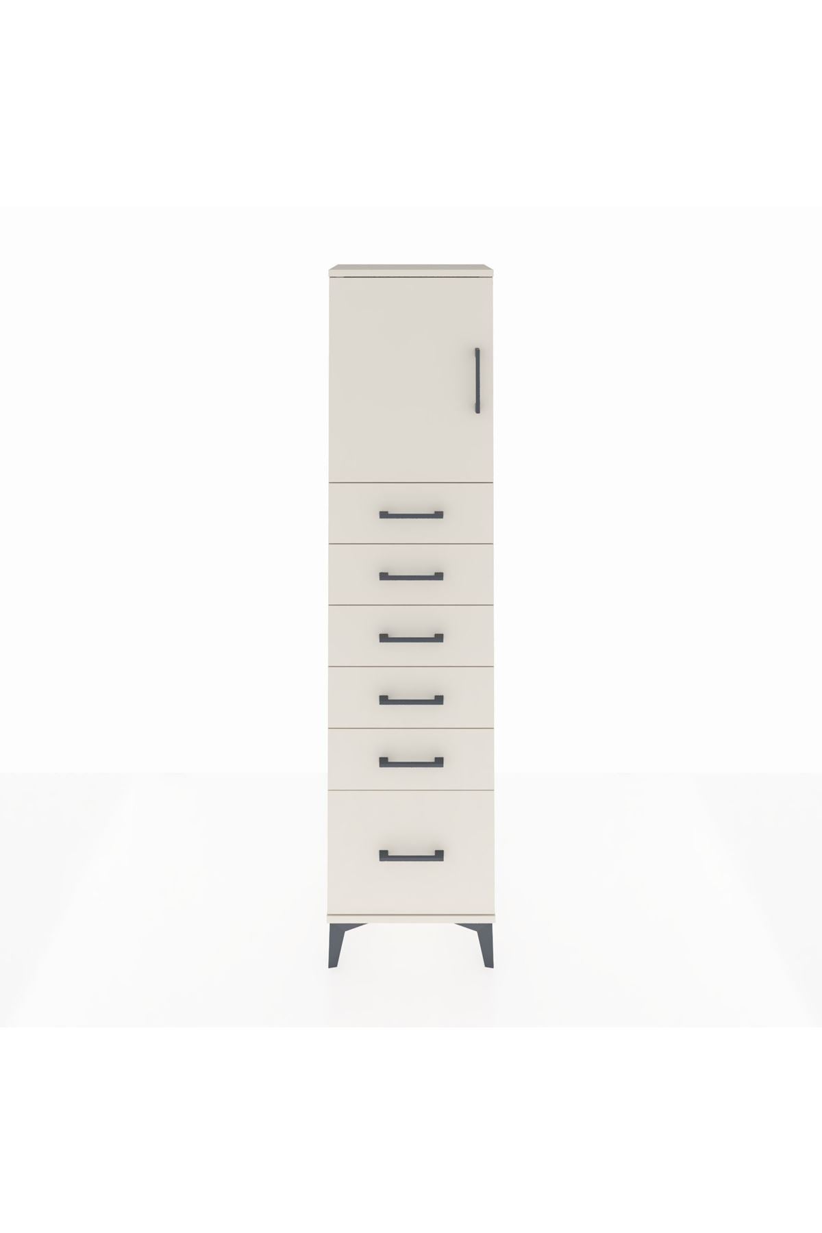 Arges Dolap Tek Raflı 6 Çekmeceli Tek Kapaklı 44x30x182 - S22M011V1A