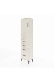 Arges Dolap Tek Raflı 6 Çekmeceli Tek Kapaklı 44x30x182 - S22M011V1A