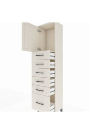 Arges Dolap Tek Raflı 6 Çekmeceli Tek Kapaklı 44x30x182 - S22M011V1A