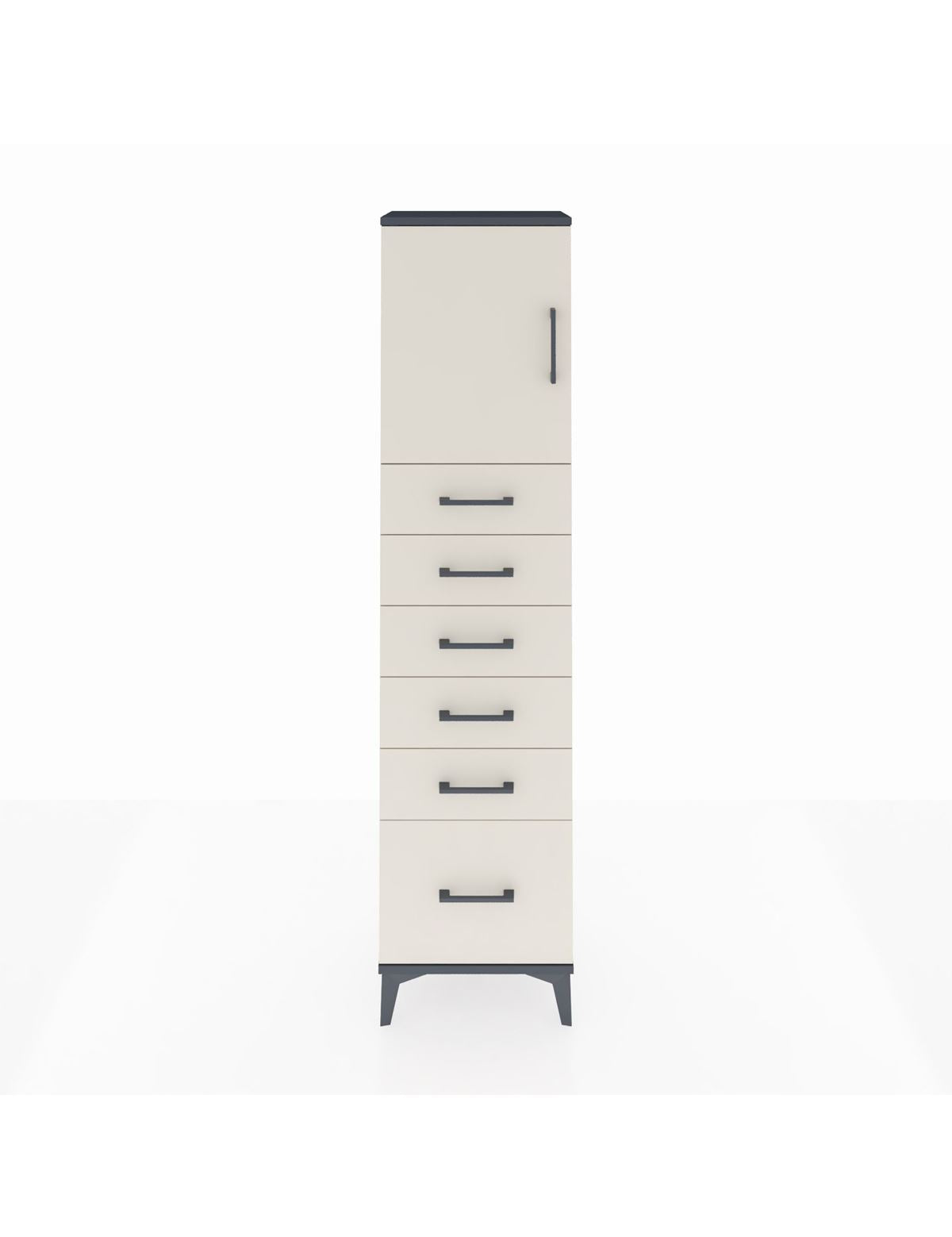 Arges Dolap Tek Raflı 6 Çekmeceli Tek Kapaklı 44x30x182 - S22M011V4A