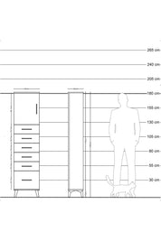 Arges Dolap Tek Raflı 6 Çekmeceli Tek Kapaklı 44x30x182 - S22M011V3A