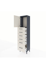 Arges Dolap Tek Raflı 6 Çekmeceli Tek Kapaklı 44x30x182 - S22M011V4A