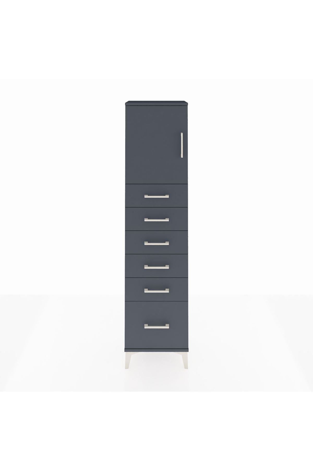 Arges Dolap Tek Raflı 6 Çekmeceli Tek Kapaklı 44x30x182 - S22M011V5A