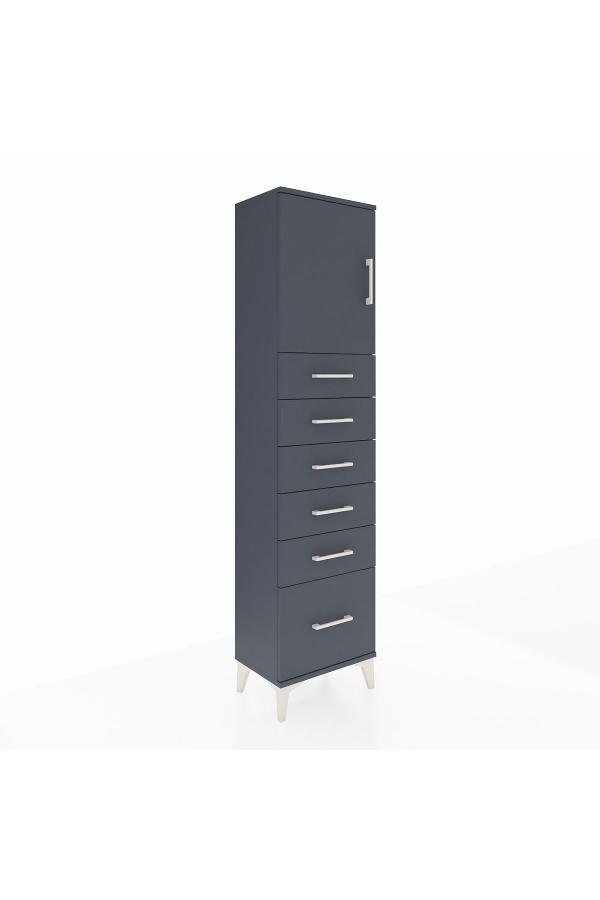 Arges Dolap Tek Raflı 6 Çekmeceli Tek Kapaklı 44x30x182 - S22M011V5A