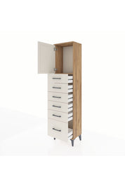 Arges Dolap Tek Raflı 6 Çekmeceli Tek Kapaklı 44x30x182 - S22M011V7A