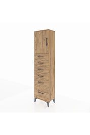 Arges Dolap Tek Raflı 6 Çekmeceli Tek Kapaklı 44x30x182 - S22M011V9A