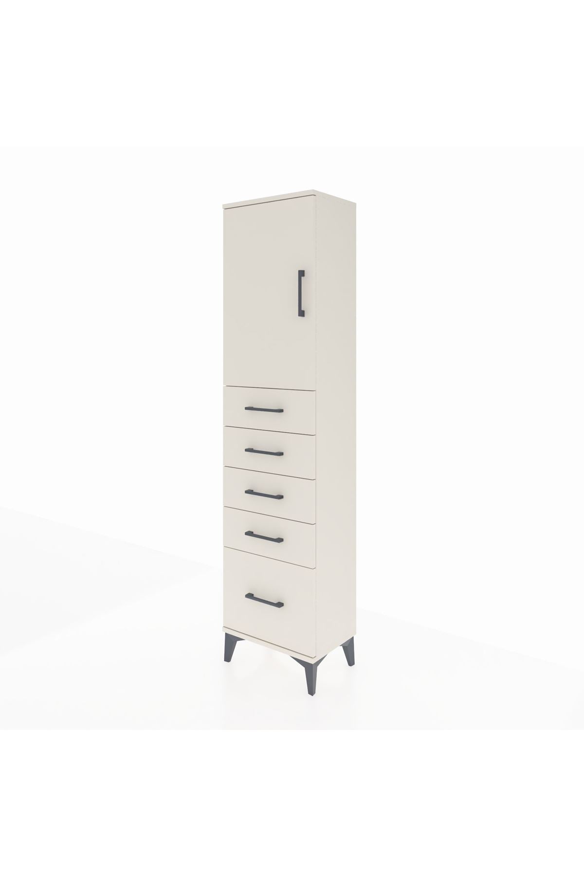 Arges Dolap Tek Raflı 5 Çekmeceli Tek Kapaklı 44x30x182 - S22M012V1A