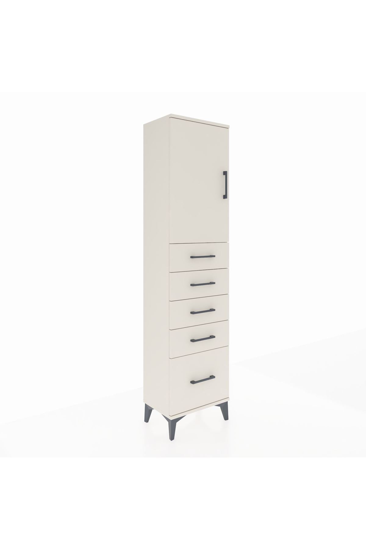 Arges Dolap Tek Raflı 5 Çekmeceli Tek Kapaklı 44x30x182 - S22M012V1A