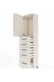 Arges Dolap Tek Raflı 5 Çekmeceli Tek Kapaklı 44x30x182 - S22M012V1A