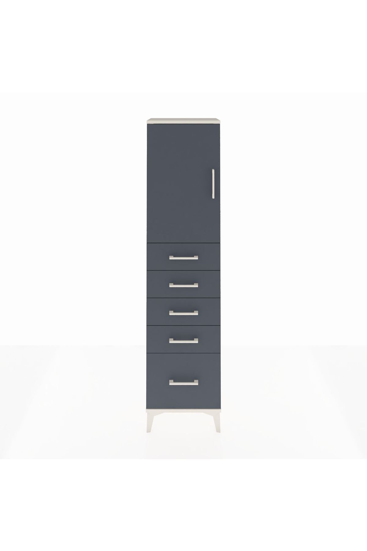 Arges Dolap Tek Raflı 5 Çekmeceli Tek Kapaklı 44x30x182 - S22M012V2A