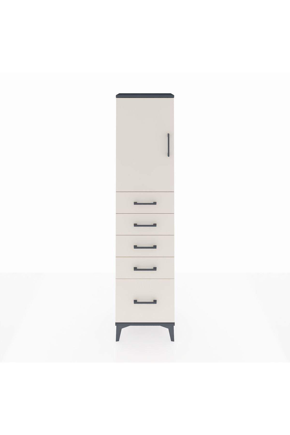 Arges Dolap Tek Raflı 5 Çekmeceli Tek Kapaklı 44x30x182 - S22M012V4A