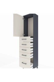 Arges Dolap Tek Raflı 5 Çekmeceli Tek Kapaklı 44x30x182 - S22M012V4A