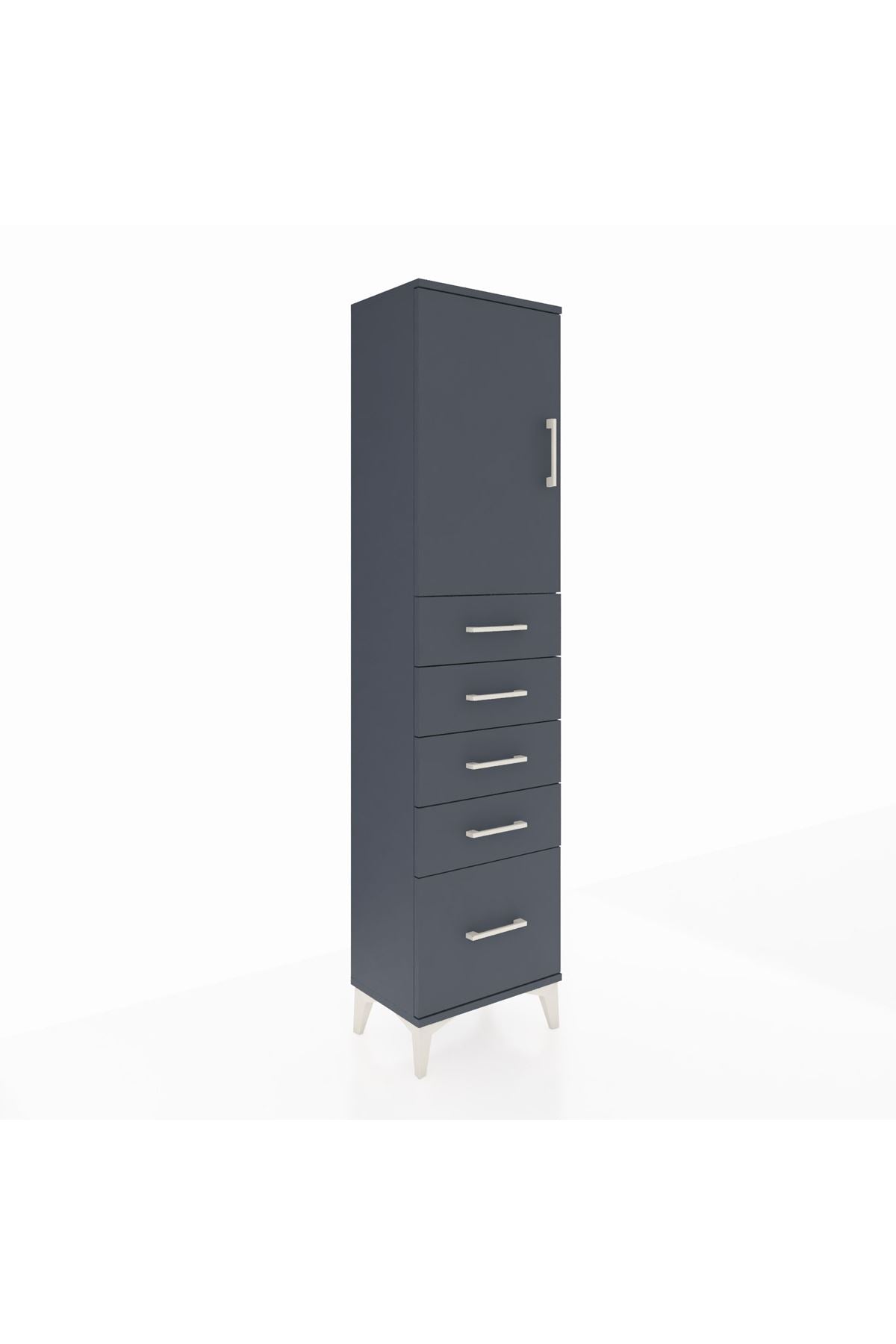 Arges Dolap Tek Raflı 5 Çekmeceli Tek Kapaklı 44x30x182 - S22M012V5A