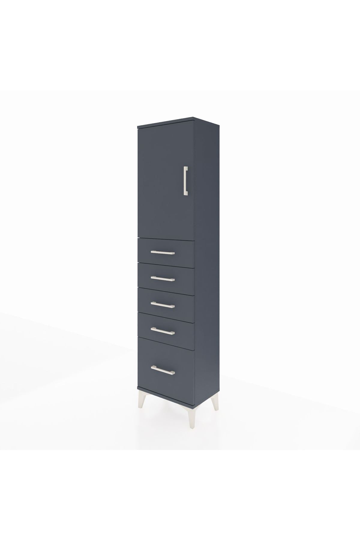 Arges Dolap Tek Raflı 5 Çekmeceli Tek Kapaklı 44x30x182 - S22M012V5A