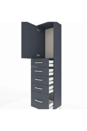 Arges Dolap Tek Raflı 5 Çekmeceli Tek Kapaklı 44x30x182 - S22M012V5A