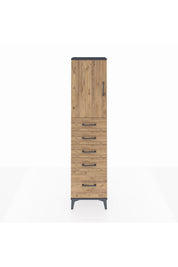 Arges Dolap Tek Raflı 5 Çekmeceli Tek Kapaklı 44x30x182 - S22M012V6A