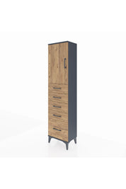 Arges Dolap Tek Raflı 5 Çekmeceli Tek Kapaklı 44x30x182 - S22M012V6A