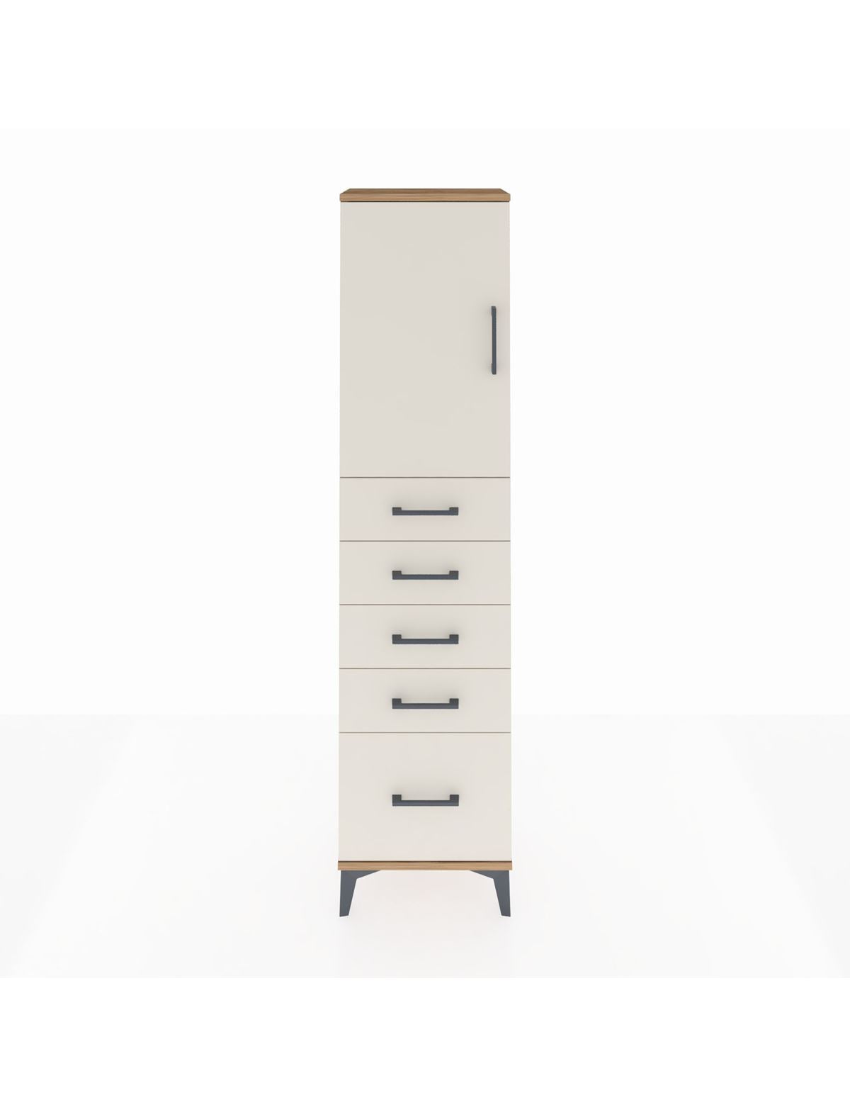 Arges Dolap Tek Raflı 5 Çekmeceli Tek Kapaklı 44x30x182 - S22M012V7A