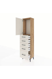 Arges Dolap Tek Raflı 5 Çekmeceli Tek Kapaklı 44x30x182 - S22M012V7A
