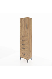 Arges Dolap Tek Raflı 5 Çekmeceli Tek Kapaklı 44x30x182 - S22M012V9A