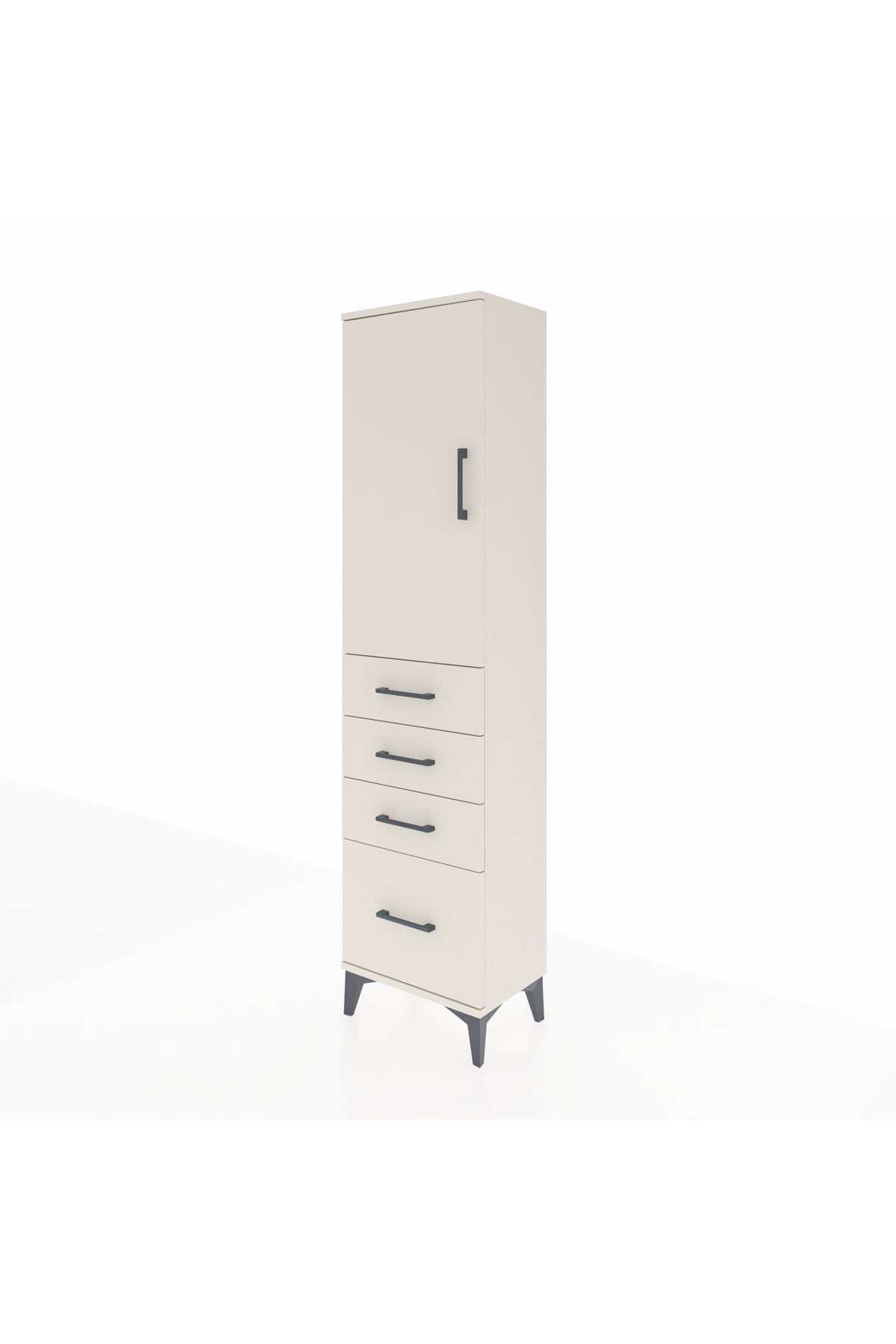 Arges Dolap 2 Raflı 4 Çekmeceli Tek Kapaklı 44x30x182 - S22M013V1A