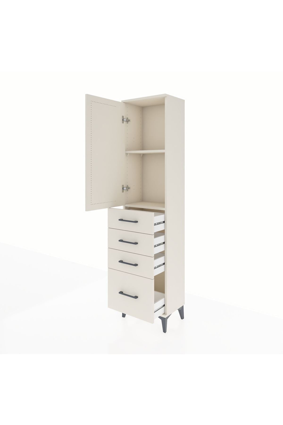 Arges Dolap 2 Raflı 4 Çekmeceli Tek Kapaklı 44x30x182 - S22M013V1A