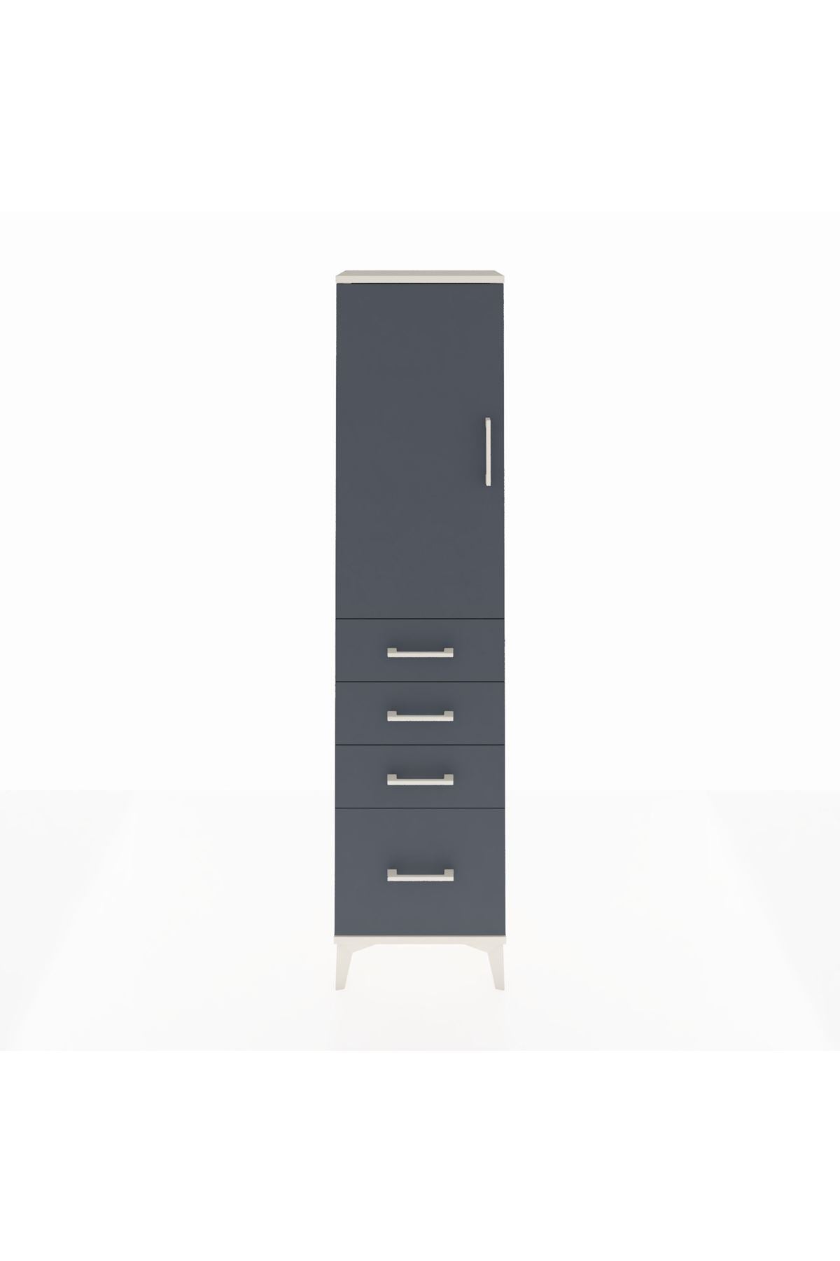 Arges Dolap 2 Raflı 4 Çekmeceli Tek Kapaklı 44x30x182 - S22M013V2A