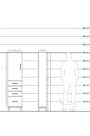 Arges Dolap 2 Raflı 4 Çekmeceli Tek Kapaklı 44x30x182 - S22M013V2A