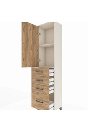Arges Dolap 2 Raflı 4 Çekmeceli Tek Kapaklı 44x30x182 - S22M013V3A