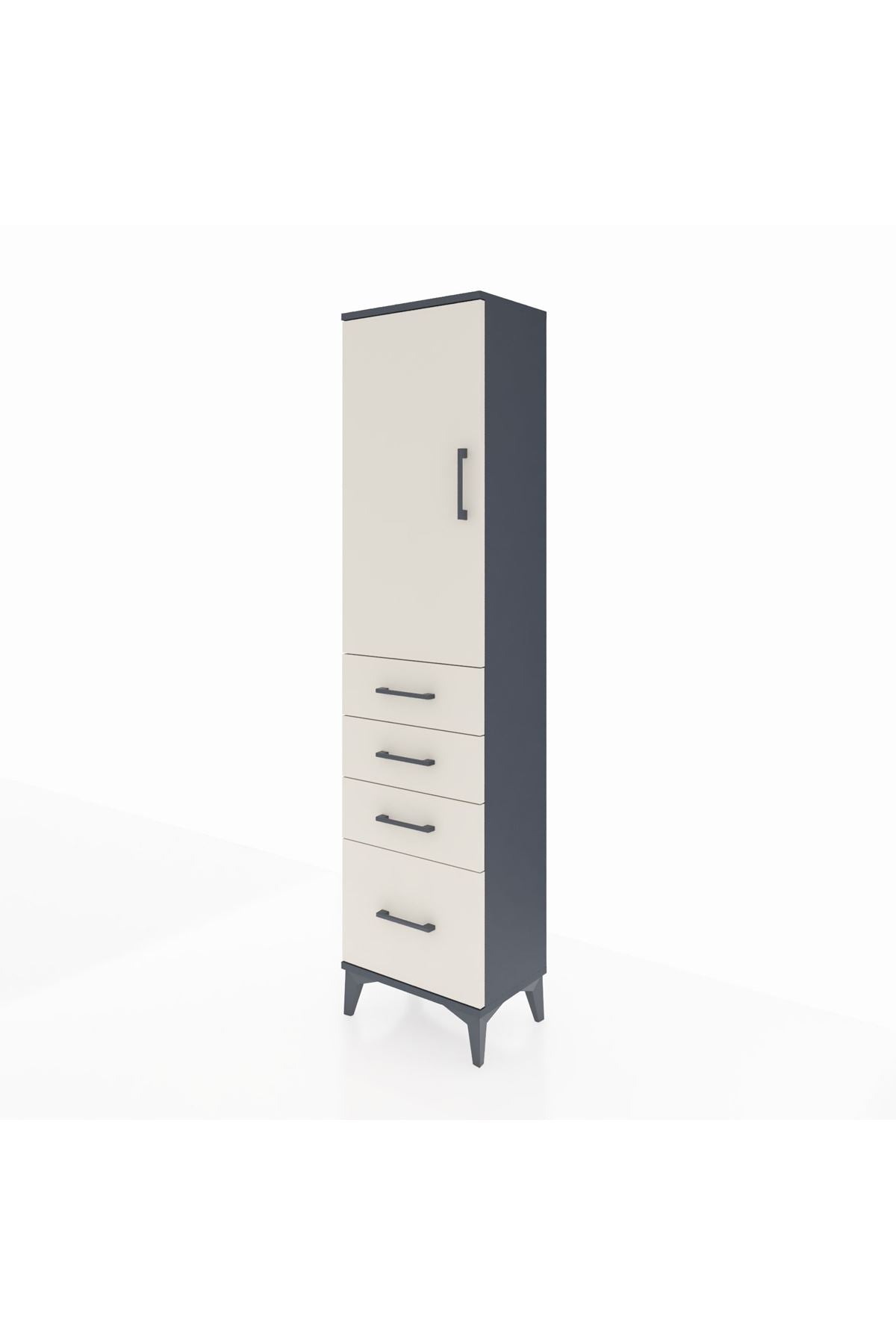 Arges Dolap 2 Raflı 4 Çekmeceli Tek Kapaklı 44x30x182 - S22M013V4A