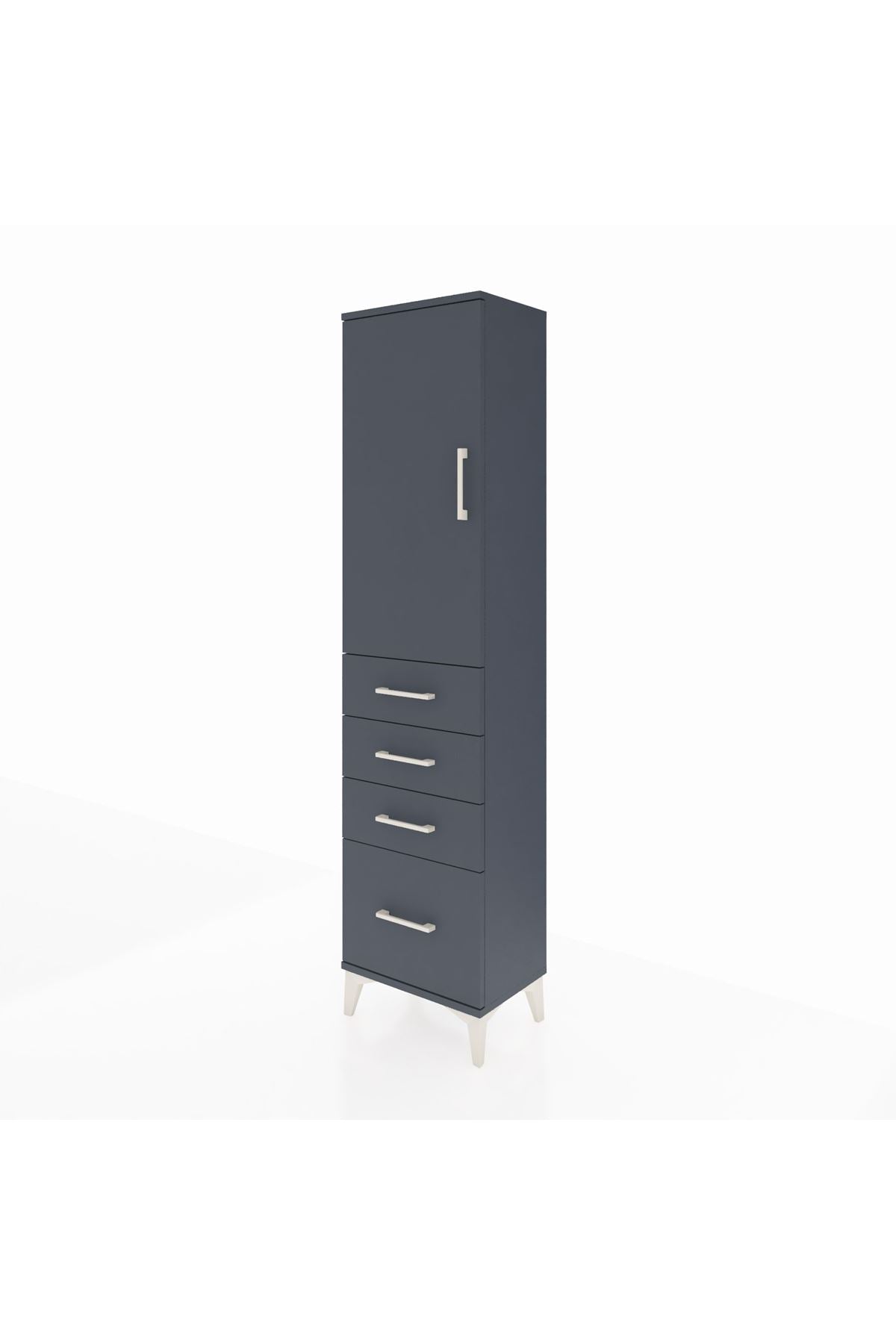Arges Dolap 2 Raflı 4 Çekmeceli Tek Kapaklı 44x30x182 - S22M013V5A
