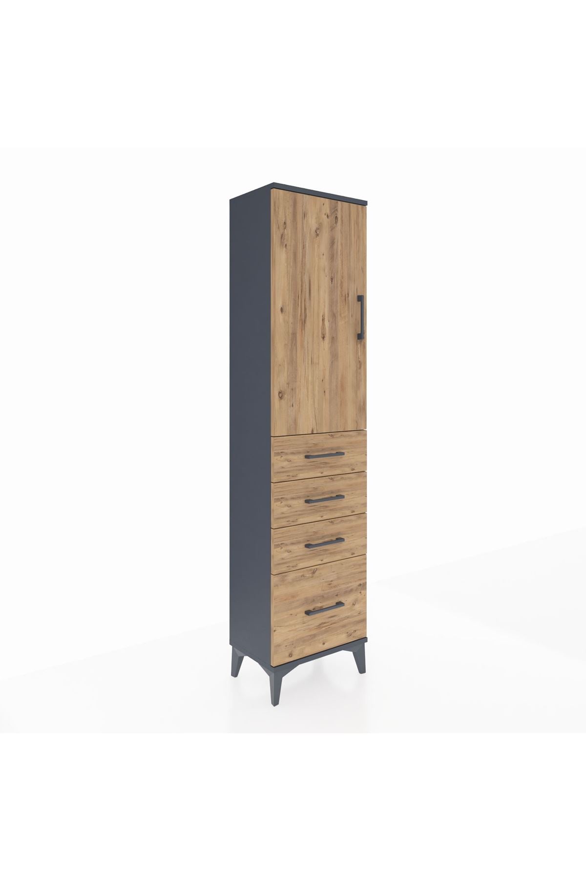 Arges Dolap 2 Raflı 4 Çekmeceli Tek Kapaklı 44x30x182 - S22M013V6A