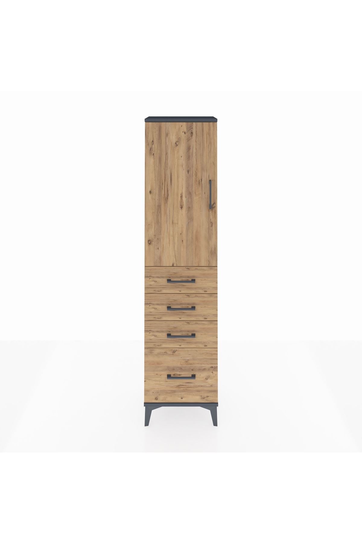 Arges Dolap 2 Raflı 4 Çekmeceli Tek Kapaklı 44x30x182 - S22M013V6A