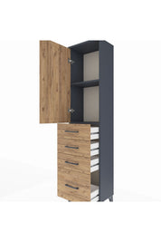 Arges Dolap 2 Raflı 4 Çekmeceli Tek Kapaklı 44x30x182 - S22M013V6A