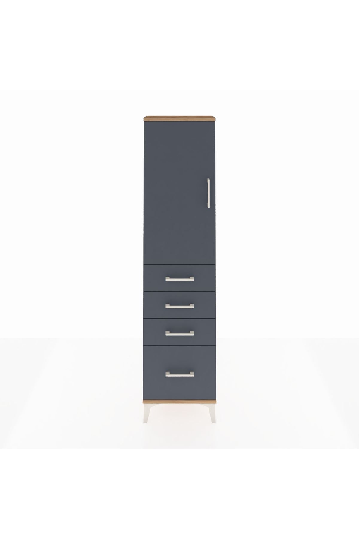 Arges Dolap 2 Raflı 4 Çekmeceli Tek Kapaklı 44x30x182 - S22M013V8A