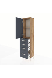 Arges Dolap 2 Raflı 4 Çekmeceli Tek Kapaklı 44x30x182 - S22M013V8A