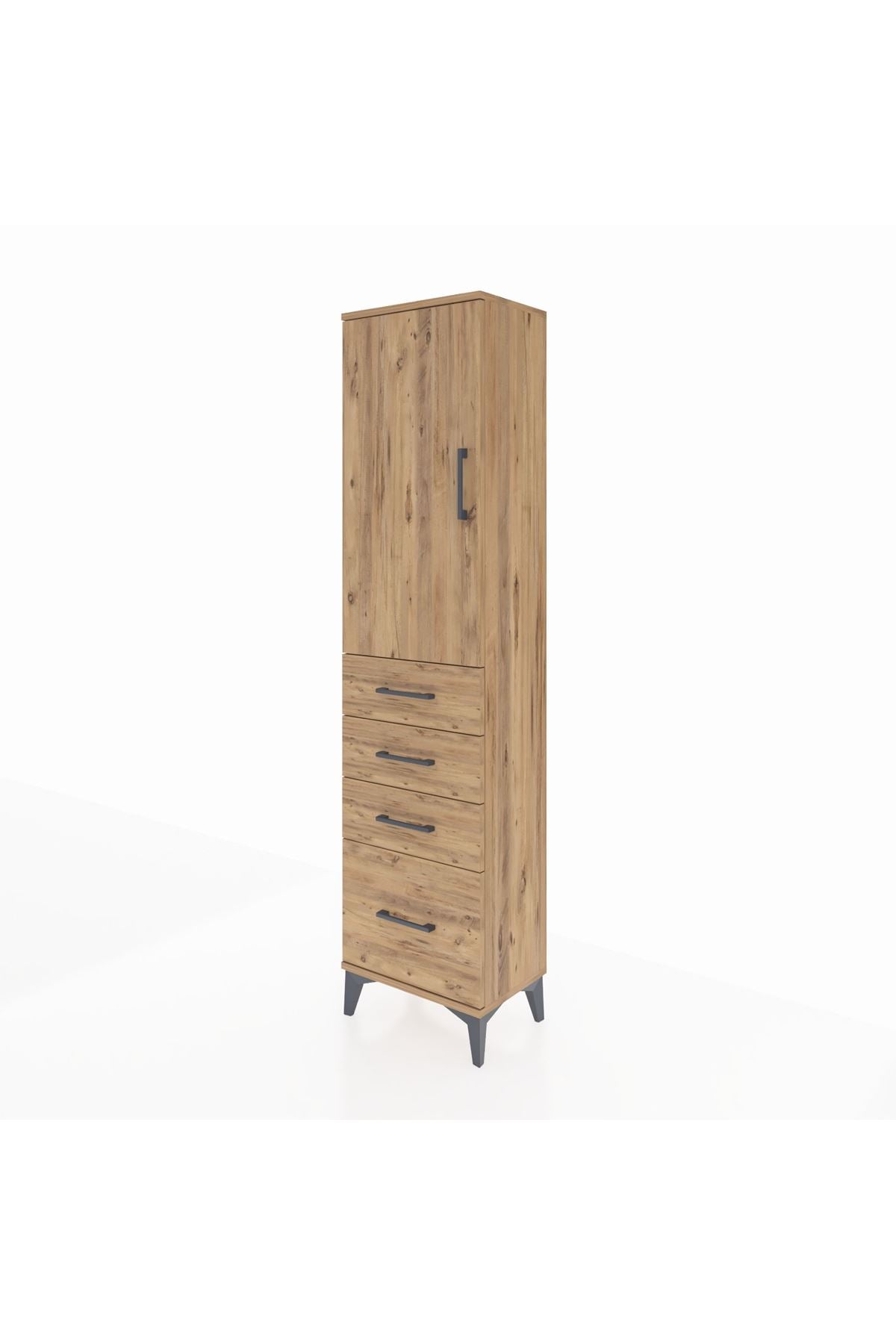 Arges Dolap 2 Raflı 4 Çekmeceli Tek Kapaklı 44x30x182 - S22M013V9A