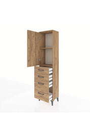 Arges Dolap 2 Raflı 4 Çekmeceli Tek Kapaklı 44x30x182 - S22M013V9A