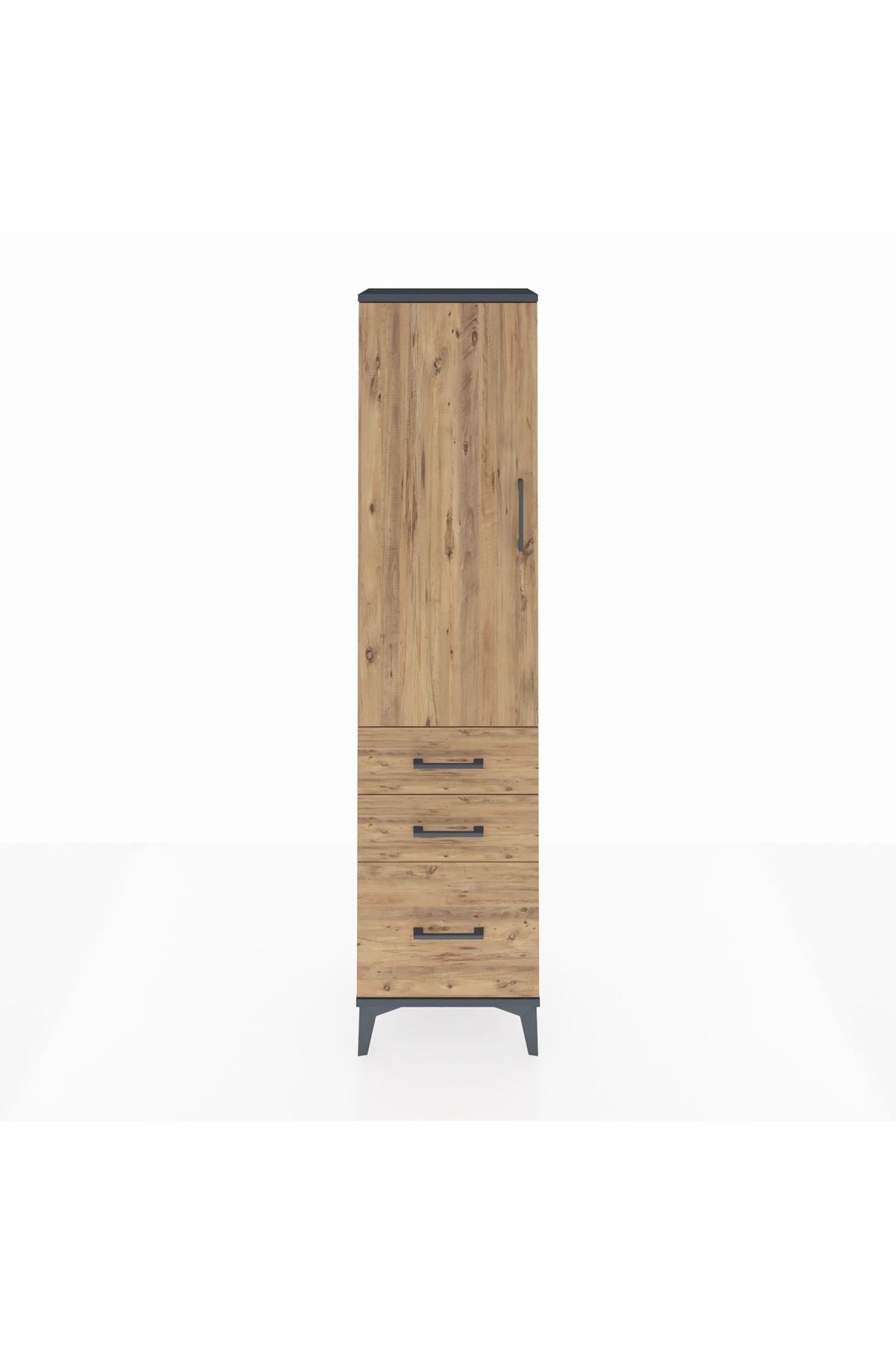 Arges Dolap 2 Raflı 3 Çekmeceli Tek Kapaklı 44x30x182 - S22M014V6A