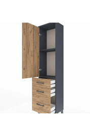 Arges Dolap 2 Raflı 3 Çekmeceli Tek Kapaklı 44x30x182 - S22M014V6A